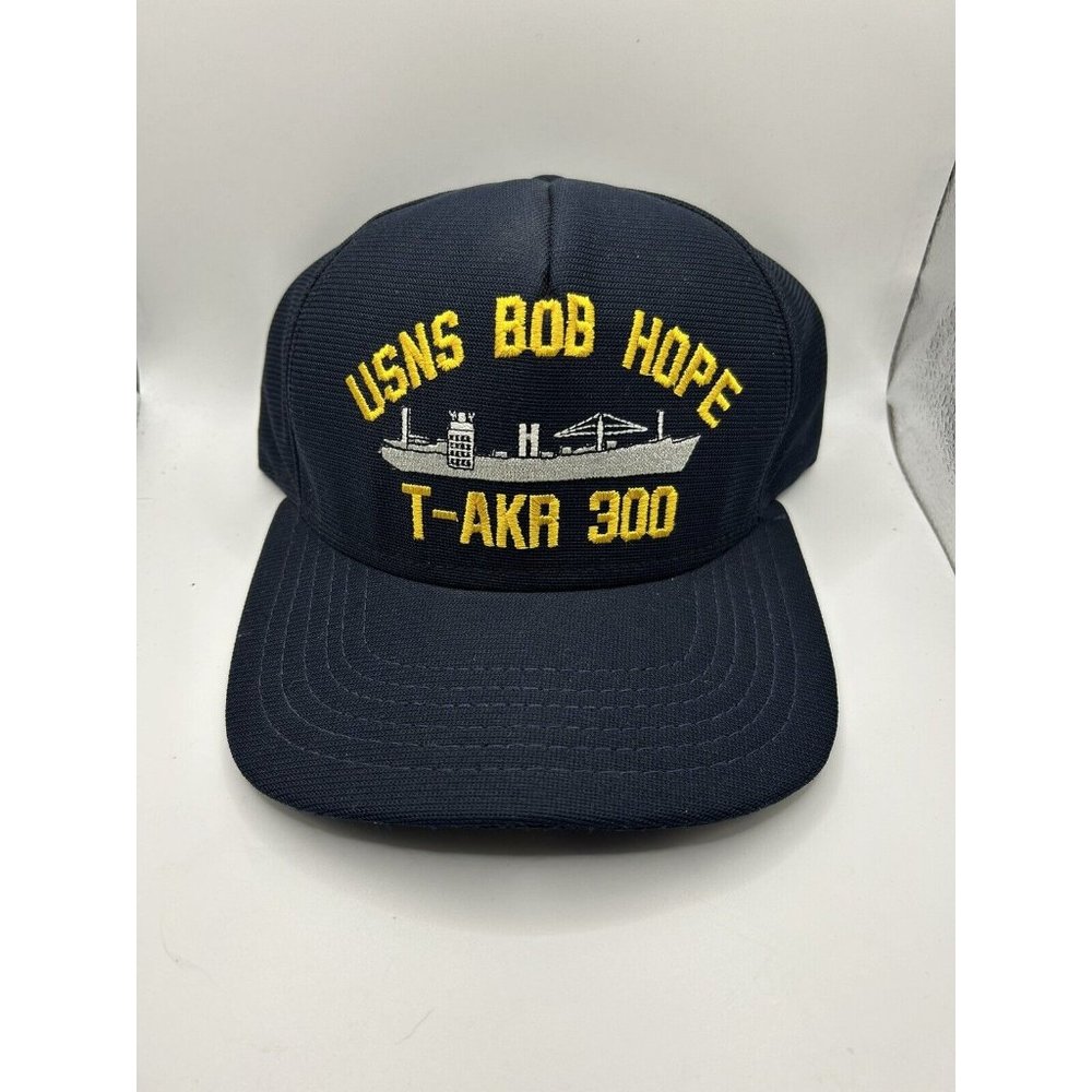 USNS Bob Hope T-AKA 300 Navy Blue Military Hat Snapback Baseball Cap Embroidered